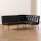 Baxton Studio Arvid Brown Upholstered 2-Piece Wood Dining Corner Sofa Bench 164-10550 - alternate 5